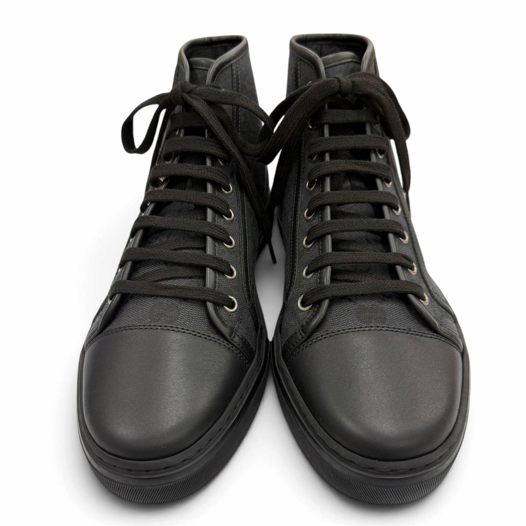 Excellent GUCCI High cut sneakers GG canvas black canvas mens 7.5 426188