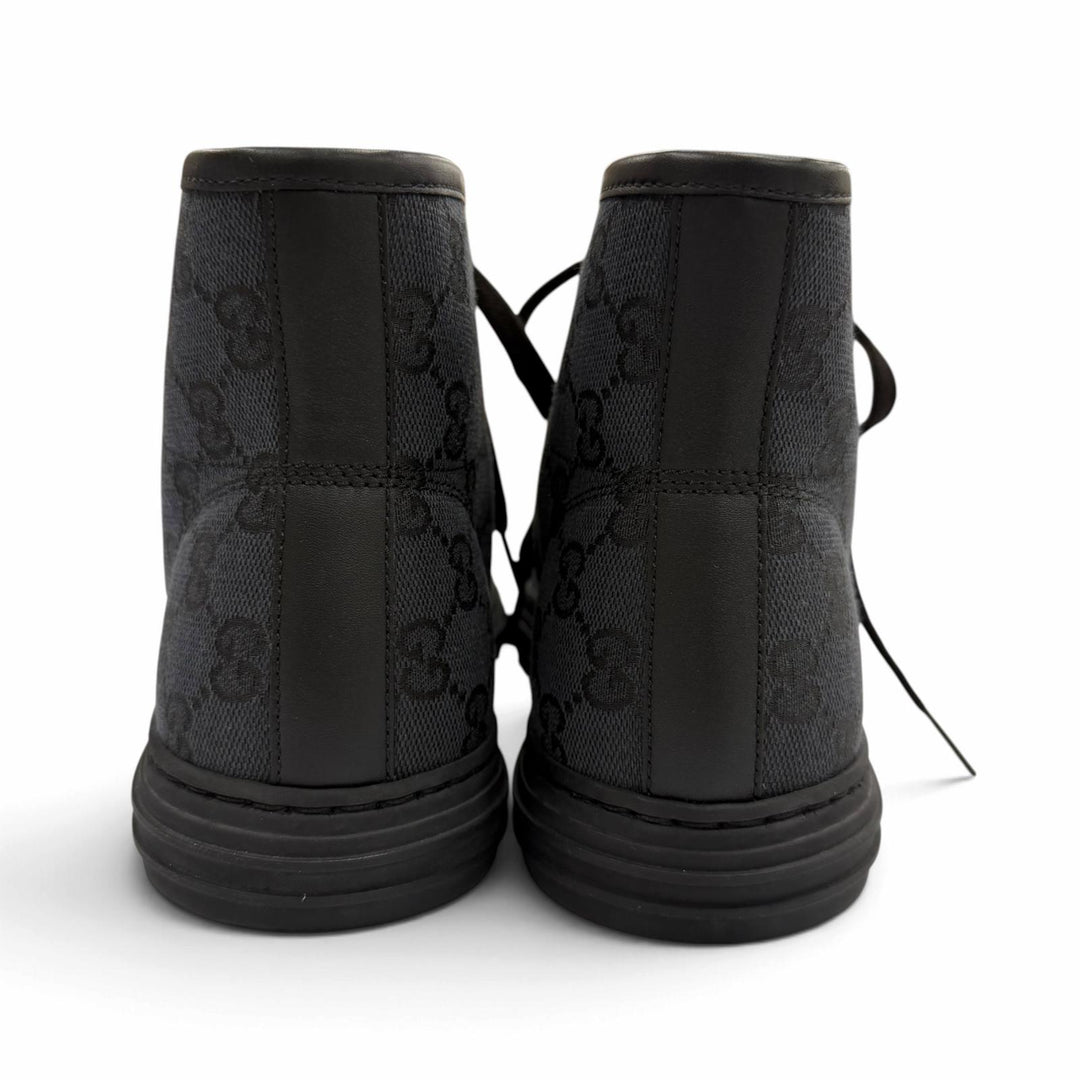 Excellent GUCCI High cut sneakers GG canvas black canvas mens 7.5 426188