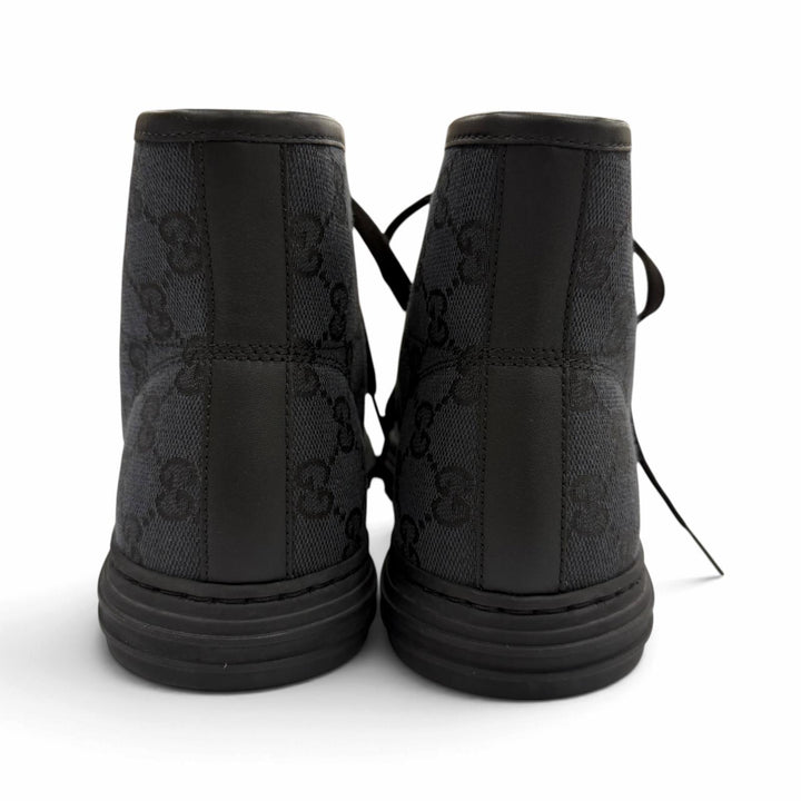 Excellent GUCCI High cut sneakers GG canvas black canvas mens 7.5 426188