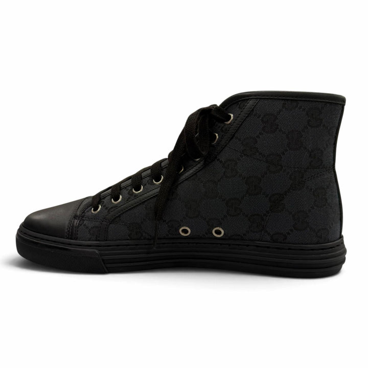 Excellent GUCCI High cut sneakers GG canvas black canvas mens 7.5 426188