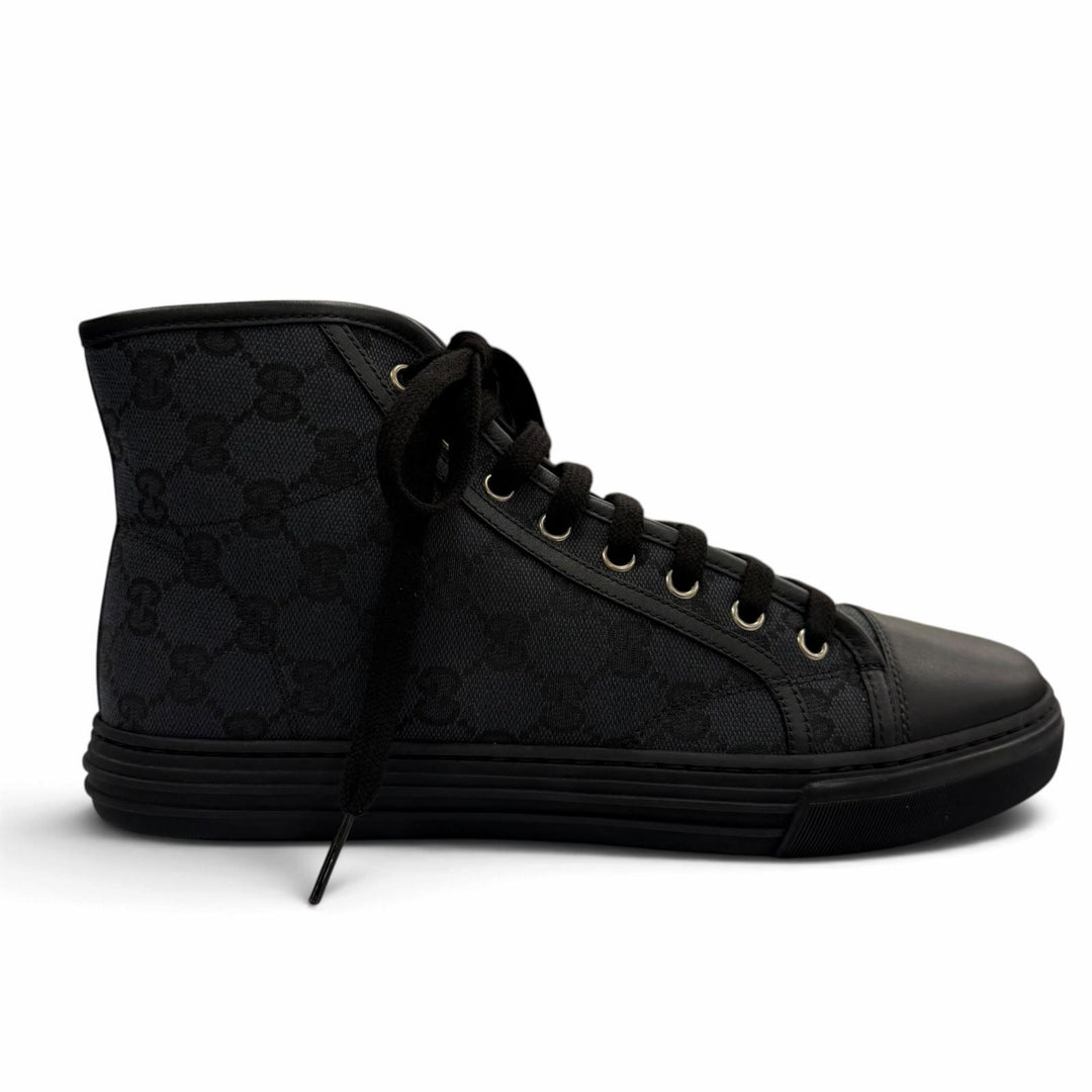 Excellent GUCCI High cut sneakers GG canvas black canvas mens 7.5 426188