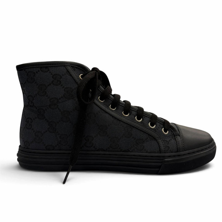 Excellent GUCCI High cut sneakers GG canvas black canvas mens 7.5 426188