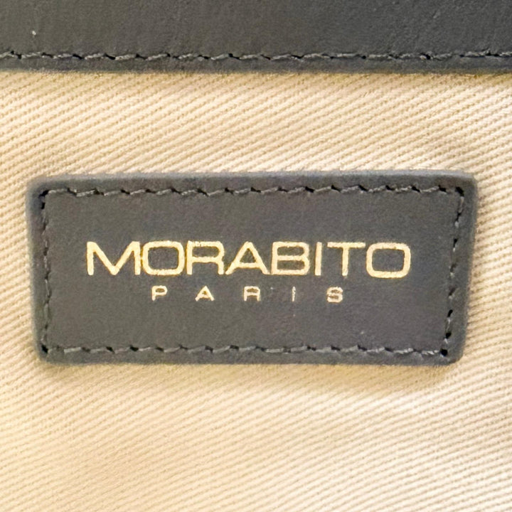 Excellent MORABITO Shoulder Bag Logo drawstring 2-way leather handbag beige