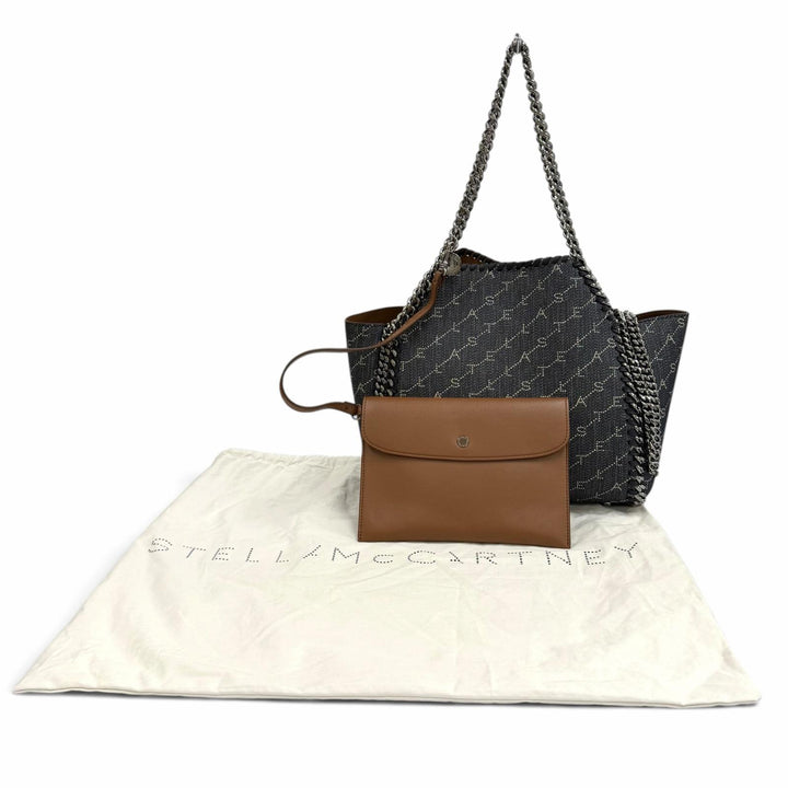 Pristine Stella McCartney Shoulder Bag Monogram Denim Reversible 2-Way 52928