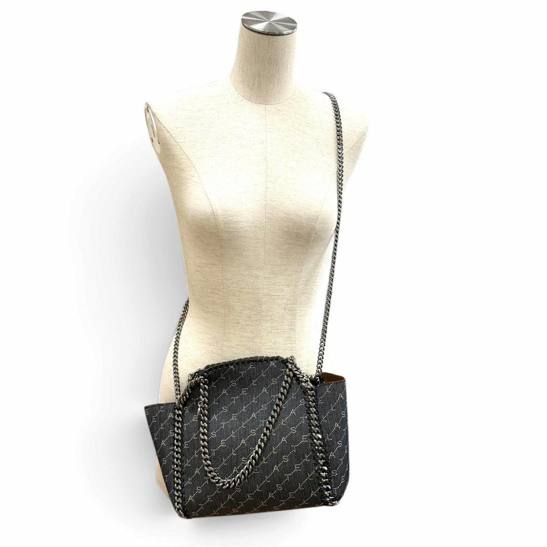 Pristine Stella McCartney Shoulder Bag Monogram Denim Reversible 2-Way 52928