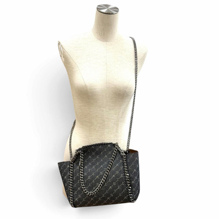 Pristine Stella McCartney Shoulder Bag Monogram Denim Reversible 2-Way 52928