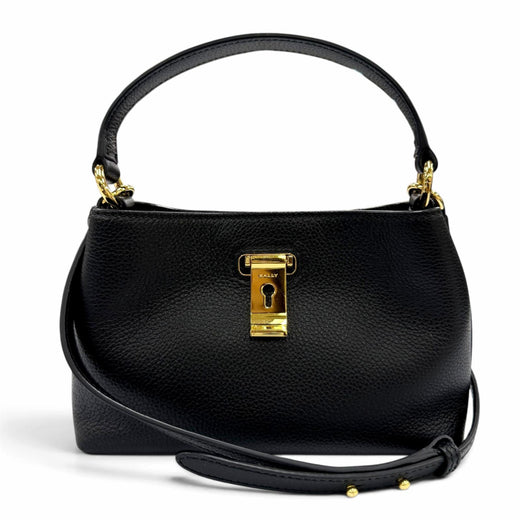 Excellent BALLY Shoulder Bag Lock Me Mini Bag 2-Way Cross Sling Bag black
