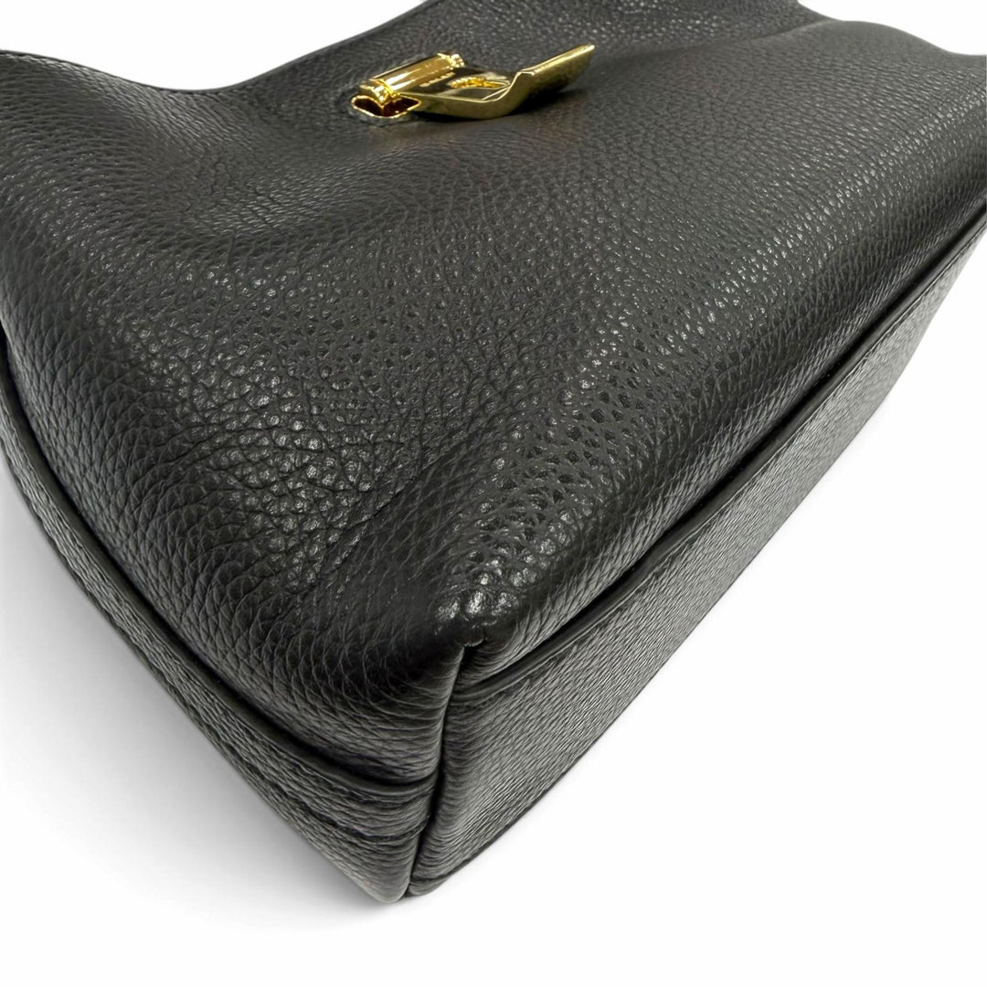 Excellent BALLY Shoulder Bag Lock Me Mini Bag 2-Way Cross Sling Bag black
