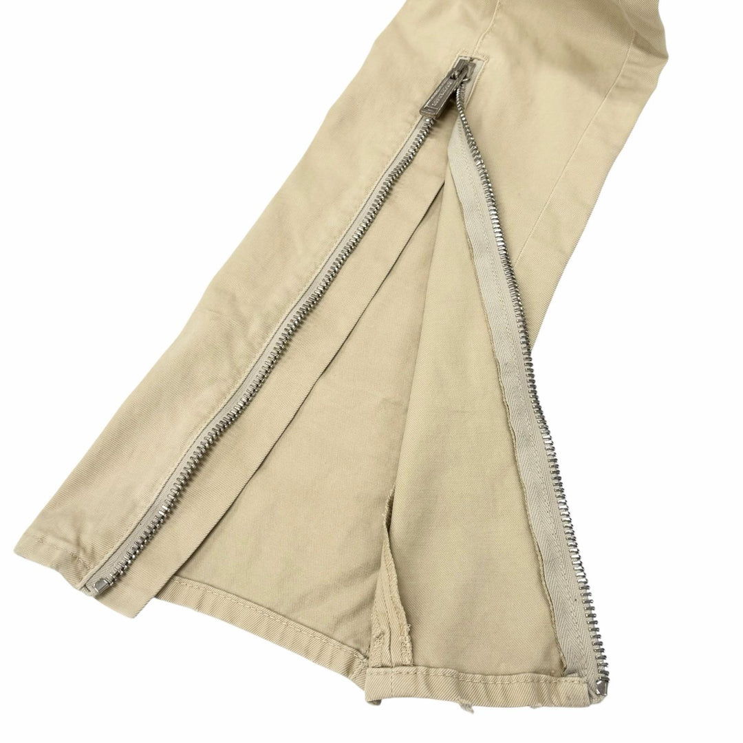Discounted Great DSQUARED2 cargo pants Damage processing beige cotton mens IT 48 S71KB0329