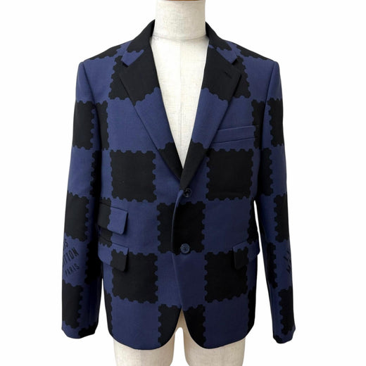 Pristine LOUIS VUITTON NIGO tailored jacket Giant Damier Navy