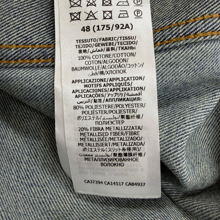Excellent GUCCI Denim Jacket Vintage-style logo patch patchwork trucker jacket