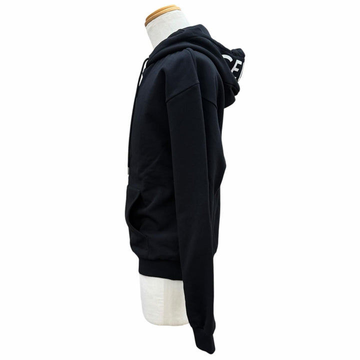 Pristine CELINE hoodie Logo print zip-up hoodie black cotton mens S 2Y497670Q