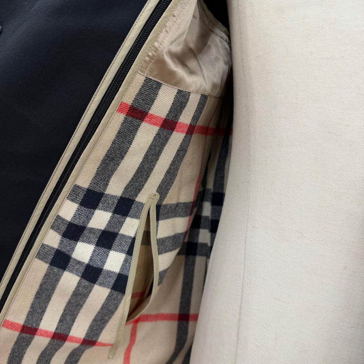 Great BURBERRY LONDON coat Nova check pattern lining black cotton mens