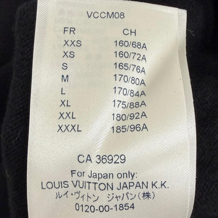 Excellent LOUIS VUITTON hoodie Inside Out Pullover Knit black cashmere mens L