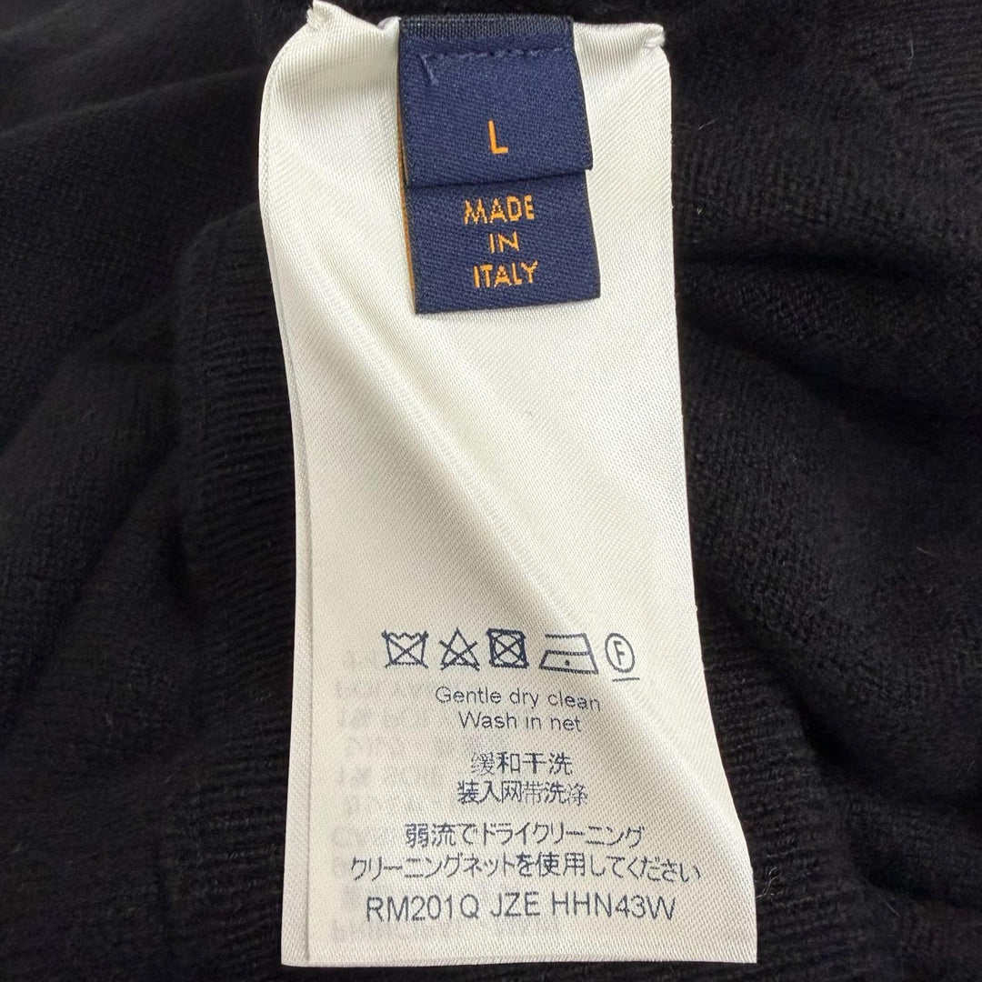 Excellent LOUIS VUITTON hoodie Inside Out Pullover Knit black cashmere mens L