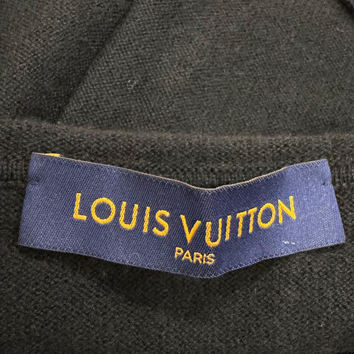 Excellent LOUIS VUITTON hoodie Inside Out Pullover Knit black cashmere mens L