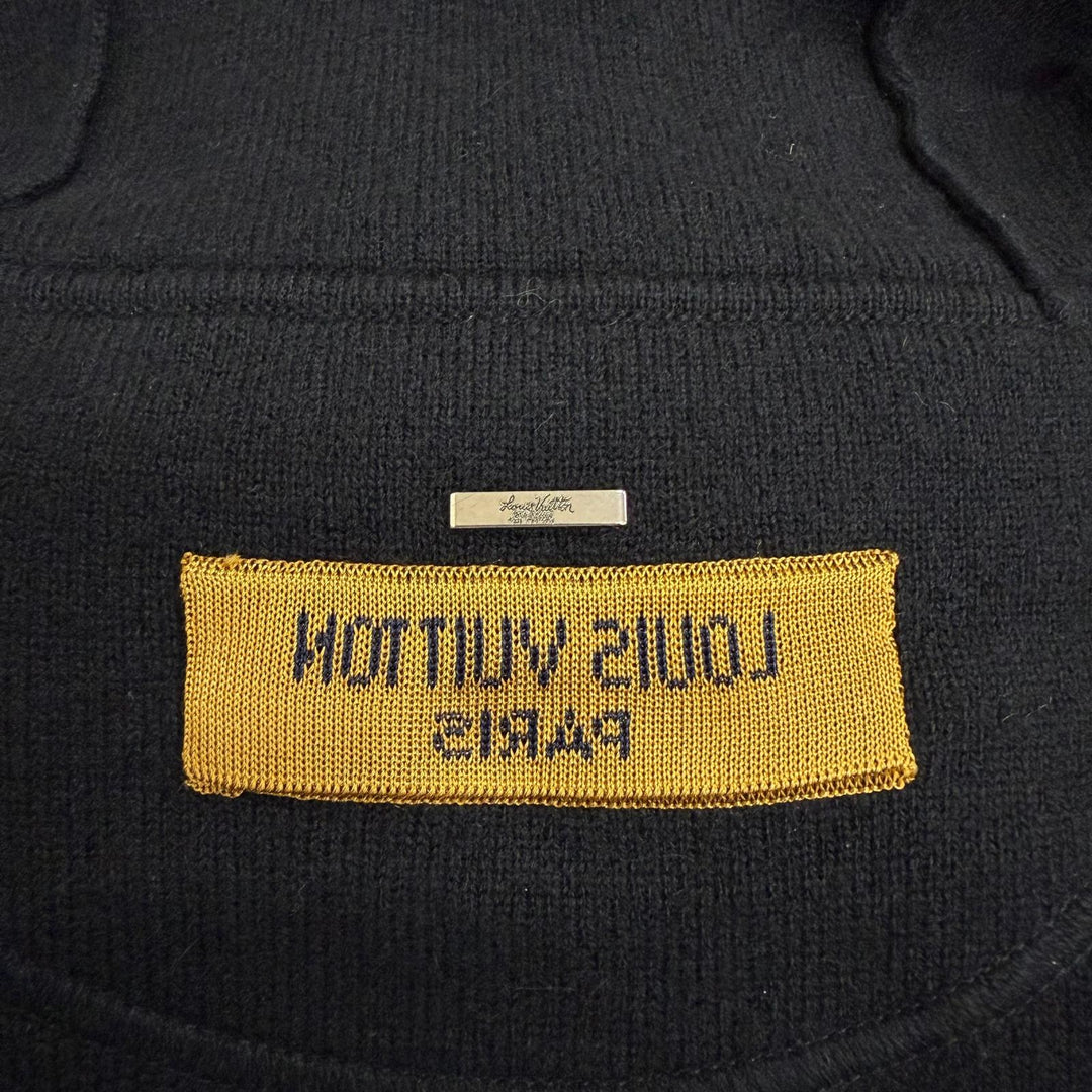 Excellent LOUIS VUITTON hoodie Inside Out Pullover Knit black cashmere mens L