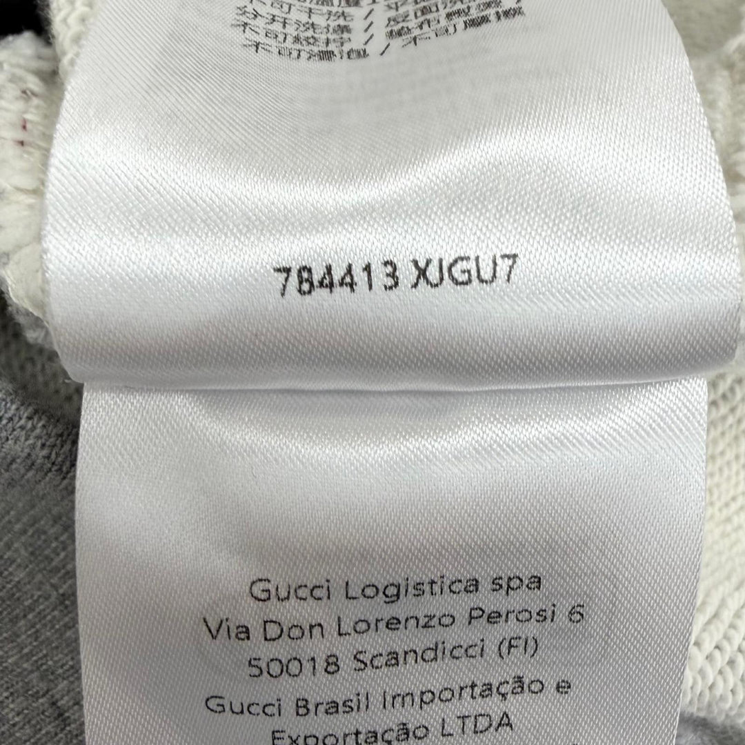 Excellent GUCCI sweat GUCCI UNIVERSITY Oversized Crew Neck Light gray