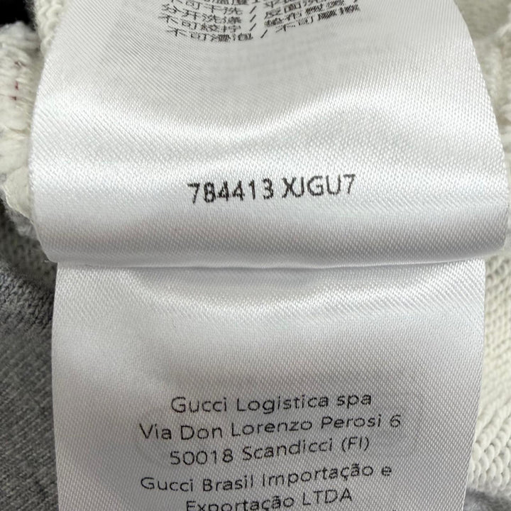 Excellent GUCCI sweat GUCCI UNIVERSITY Oversized Crew Neck Light gray