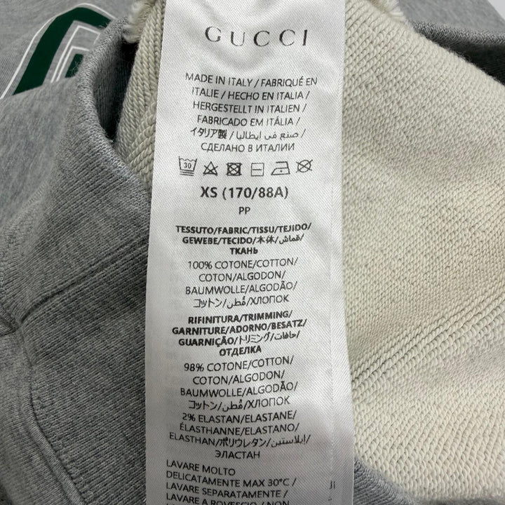 Excellent GUCCI sweat GUCCI UNIVERSITY Oversized Crew Neck Light gray
