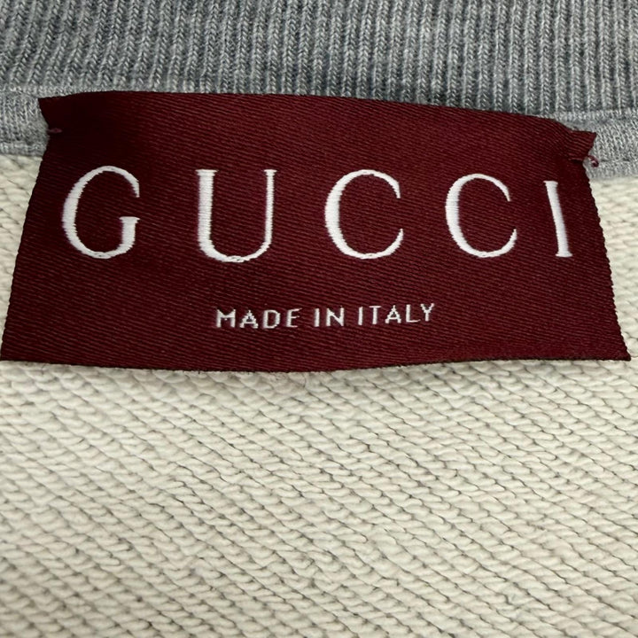 Excellent GUCCI sweat GUCCI UNIVERSITY Oversized Crew Neck Light gray
