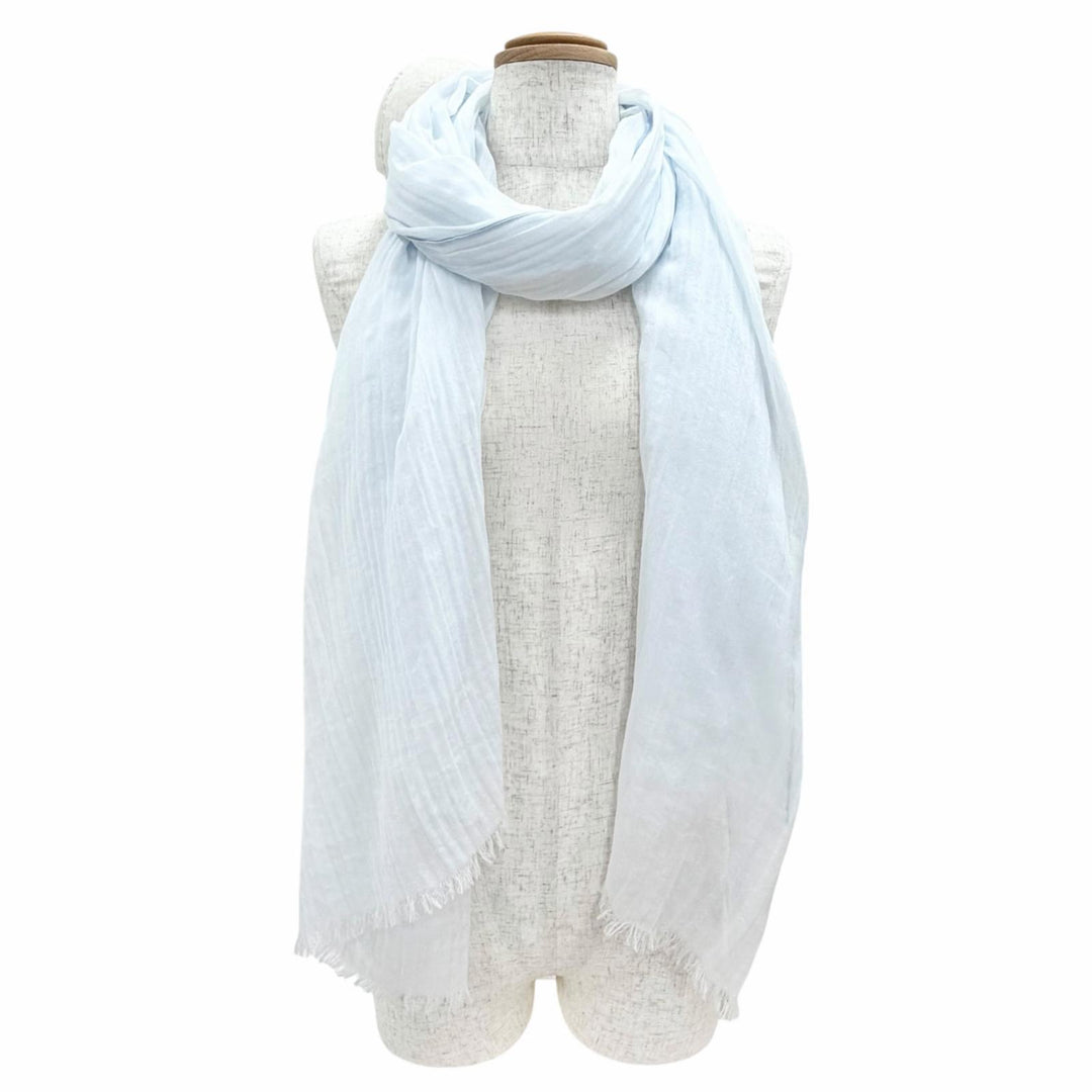 Excellent HERMES Naoshima H logo mini fringe large shawl stole scarf cotton