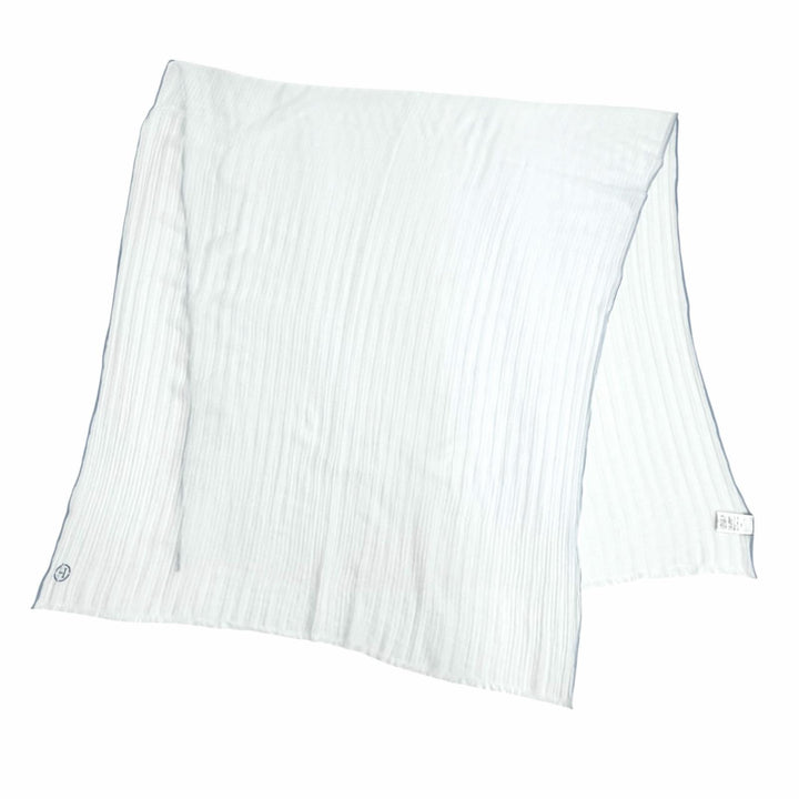 Excellent HERMES Naoshima H logo mini fringe large shawl stole scarf cotton