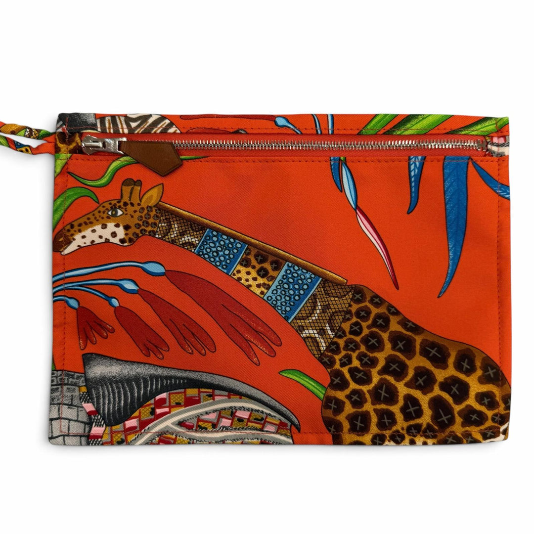 Great HERMES Shoulder Bag La Marche du Zambezi (The Zambezi River March) silk