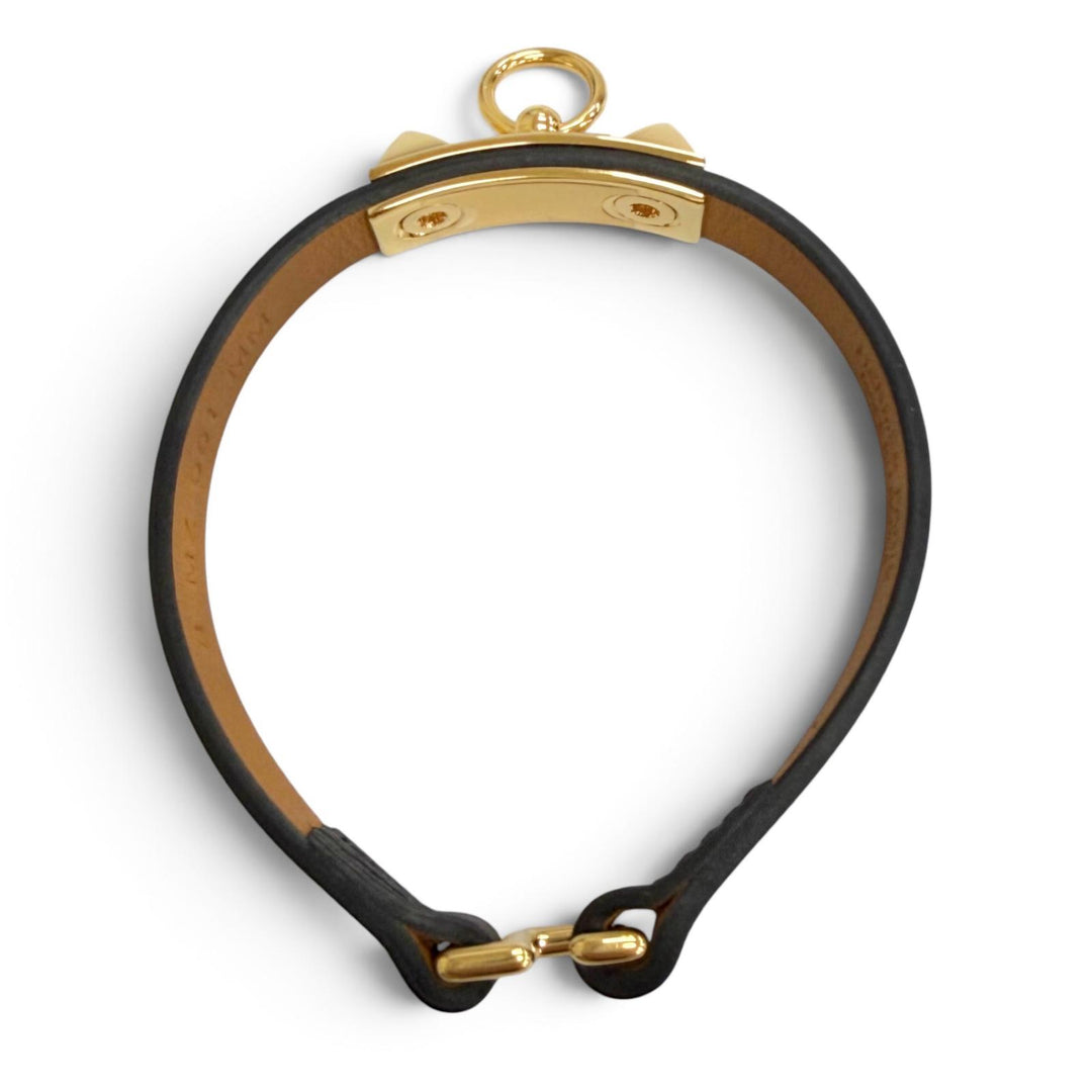 Excellent HERMES bracelet Micro Rival black Swift Women