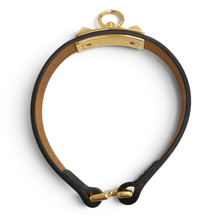 Excellent HERMES bracelet Micro Rival black Swift Women