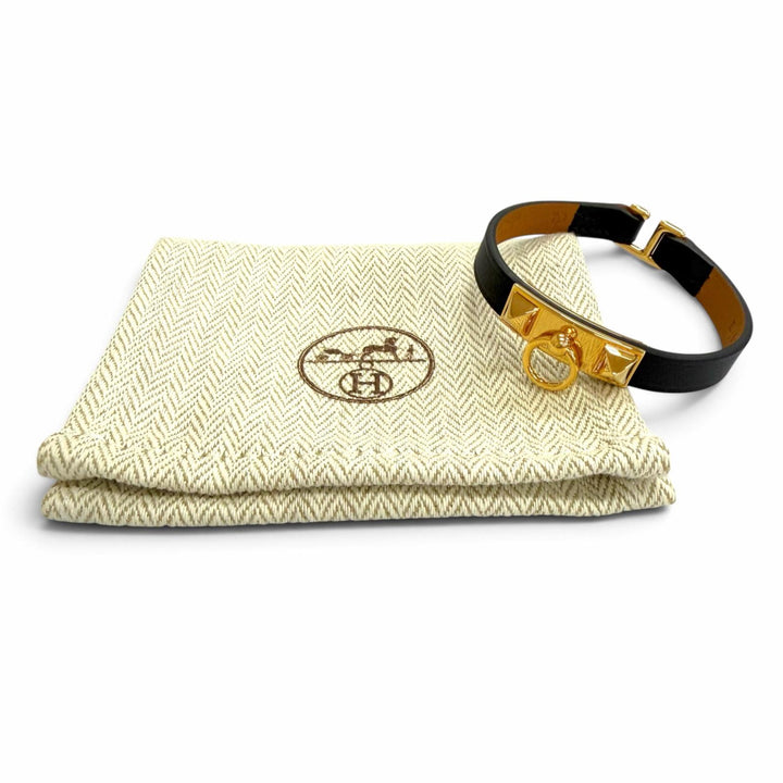 Excellent HERMES bracelet Micro Rival black Swift Women