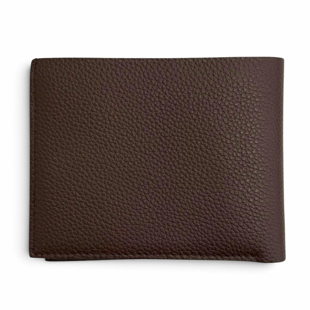 Pristine JIL SANDER Bifold Wallet Zip pocket wallet logo brown leather J25UI0002