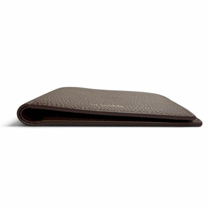 Pristine JIL SANDER Bifold Wallet Zip pocket wallet logo brown leather J25UI0002