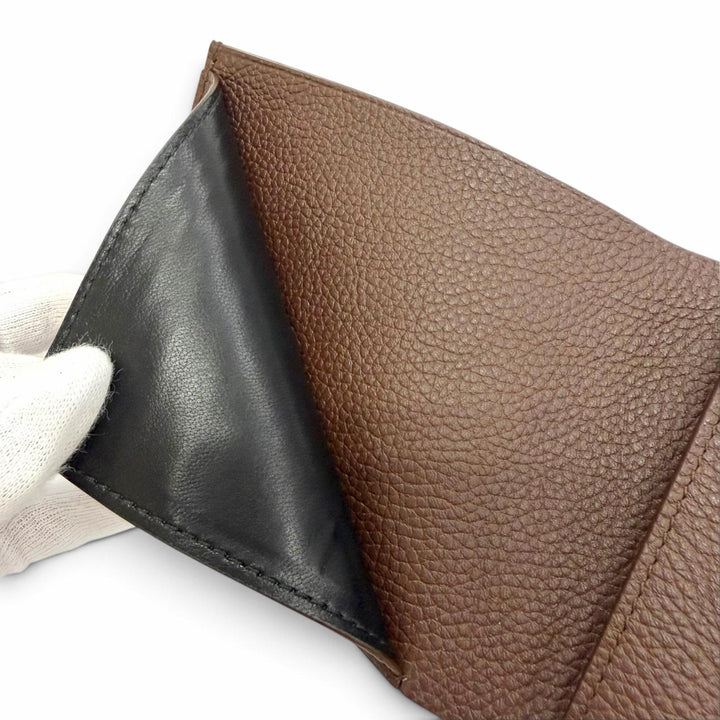 Pristine JIL SANDER Bifold Wallet Zip pocket wallet logo brown leather J25UI0002