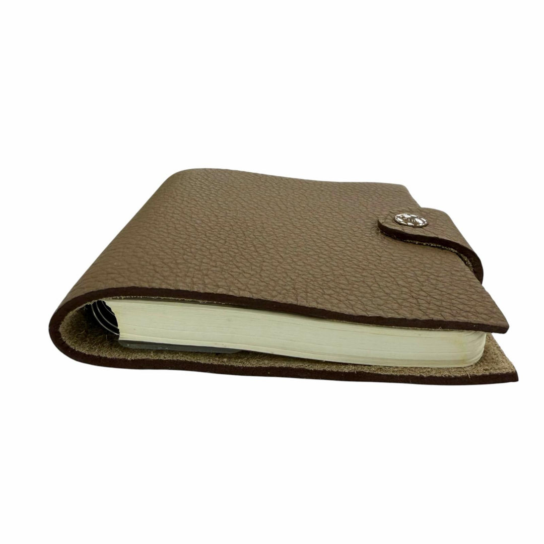 Excellent HERMES Ulysse mini notebook cover Refillable Serie Metal Togo Leather