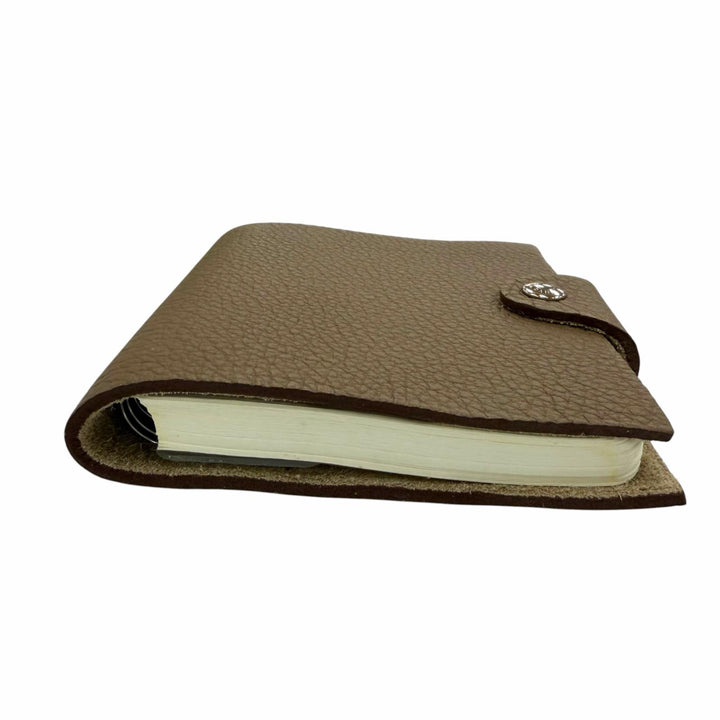 Excellent HERMES Ulysse mini notebook cover Refillable Serie Metal Togo Leather