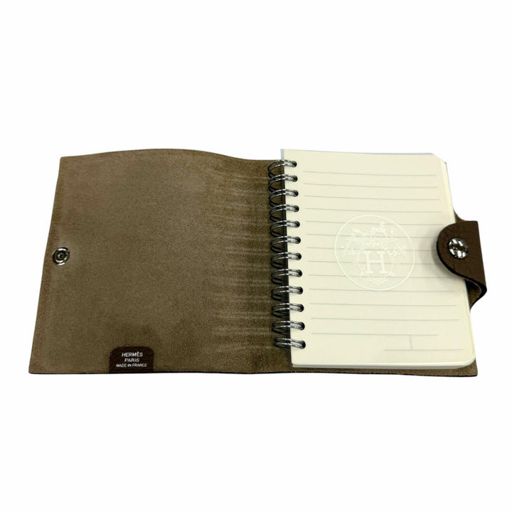Excellent HERMES Ulysse mini notebook cover Refillable Serie Metal Togo Leather