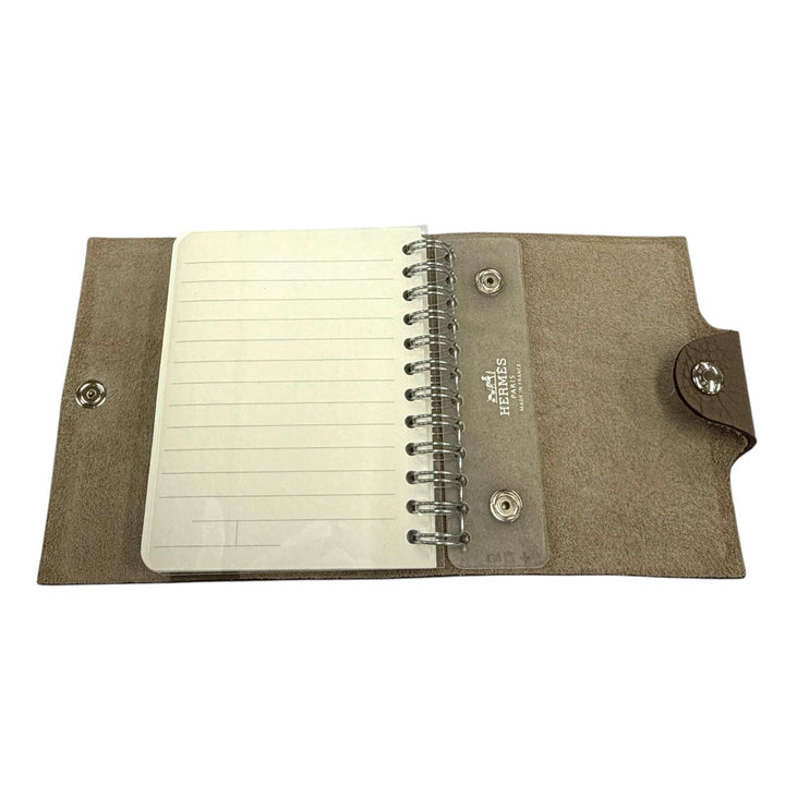 Excellent HERMES Ulysse mini notebook cover Refillable Serie Metal Togo Leather