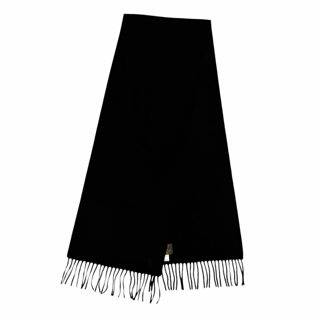 Great LOUIS VUITTON Scarf Echarpe Geram LV logo embroidery cashmere M75362