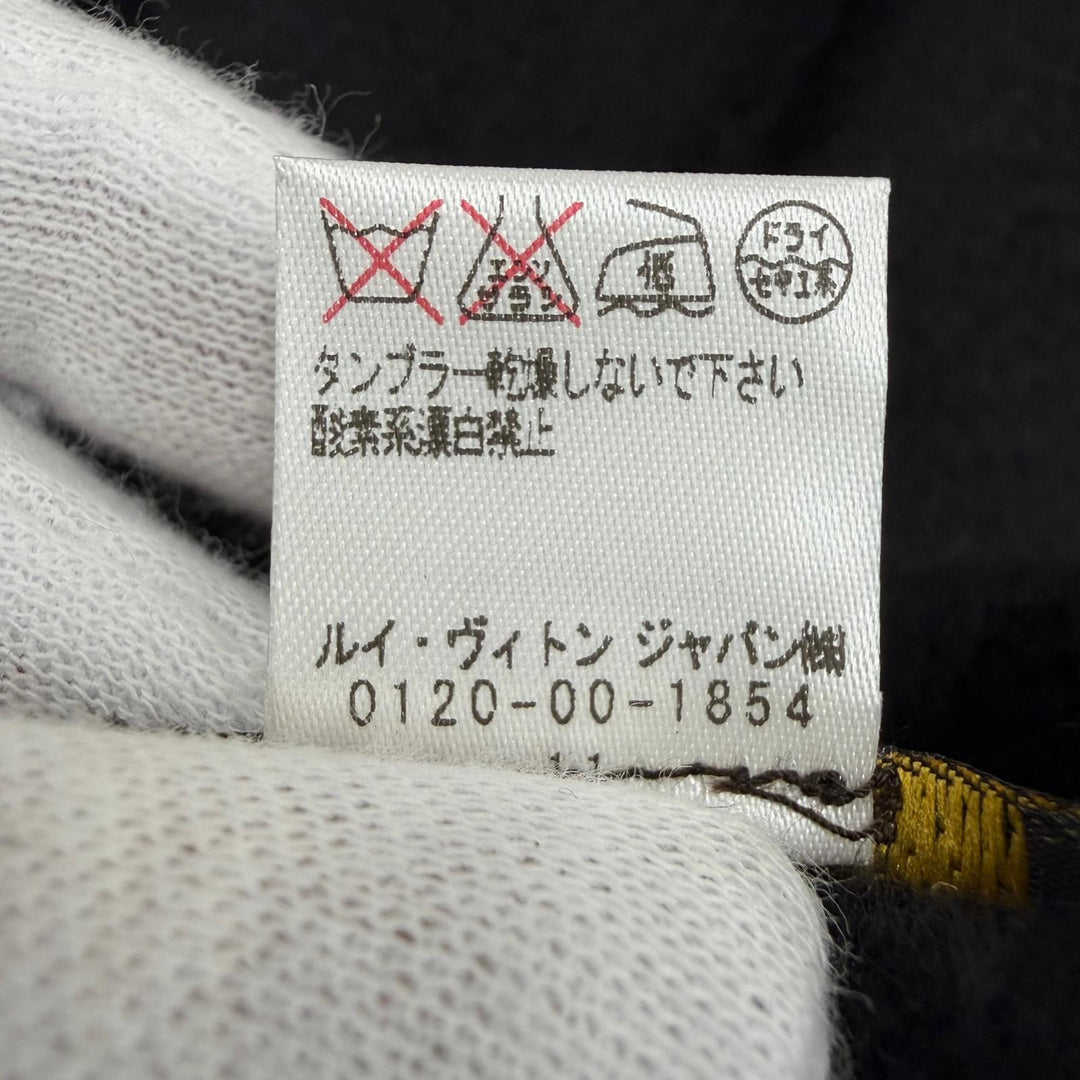 Great LOUIS VUITTON Scarf Echarpe Geram LV logo embroidery cashmere M75362