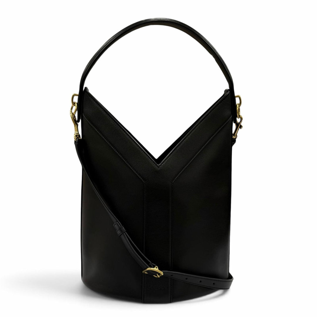 Excellent SAINT LAURENT Shoulder Bag Y-shaped top handle 2-way handbag leather