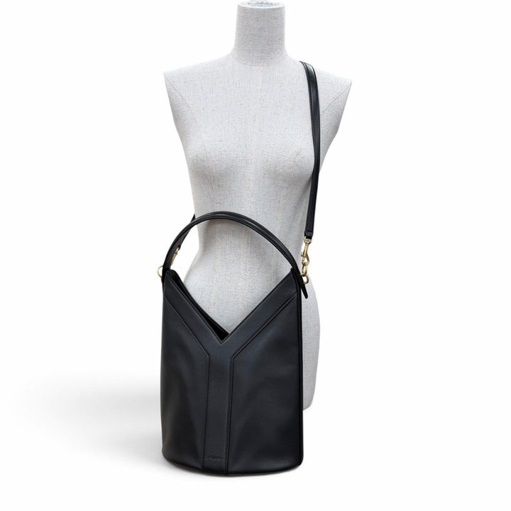 Excellent SAINT LAURENT Shoulder Bag Y-shaped top handle 2-way handbag leather