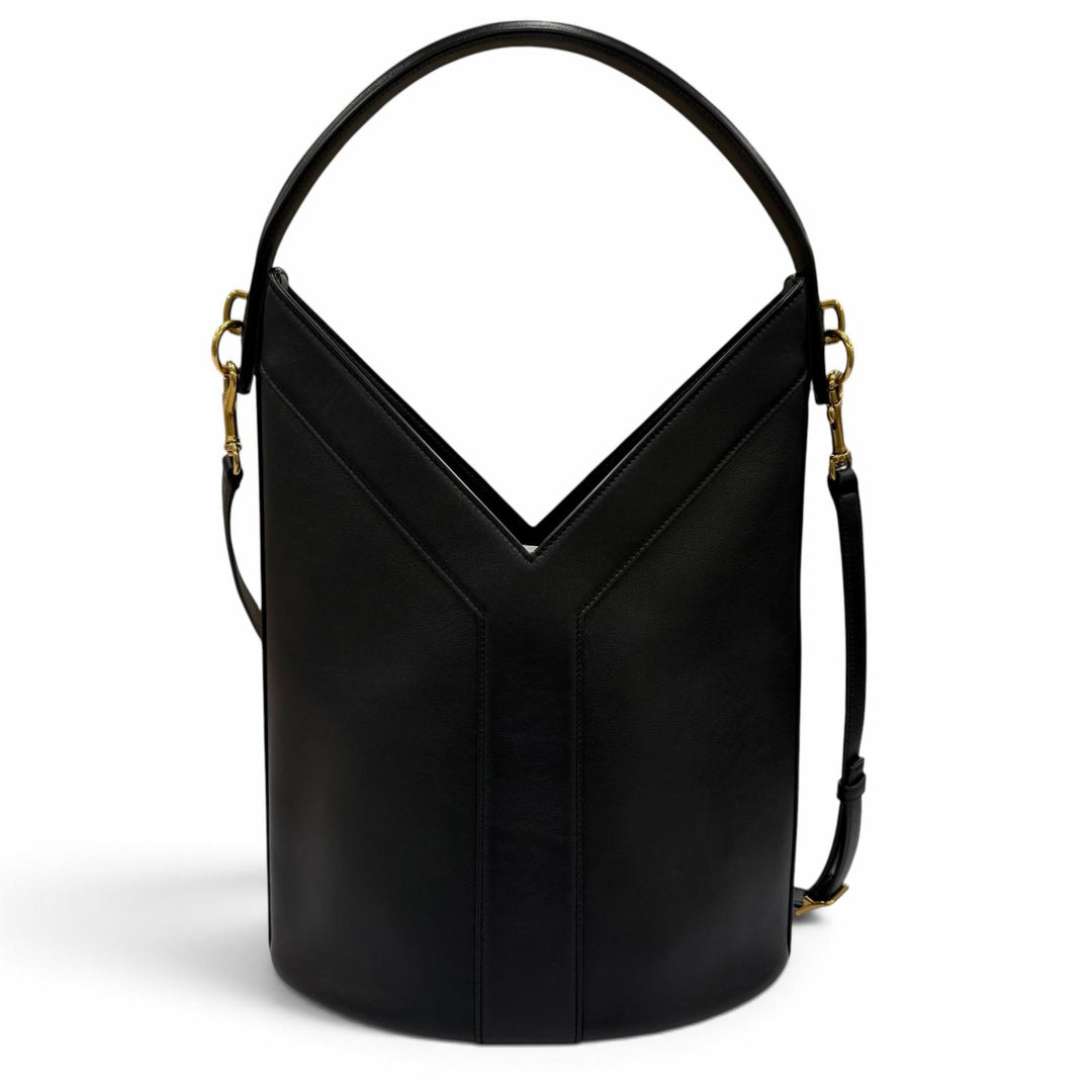 Excellent SAINT LAURENT Shoulder Bag Y-shaped top handle 2-way handbag leather