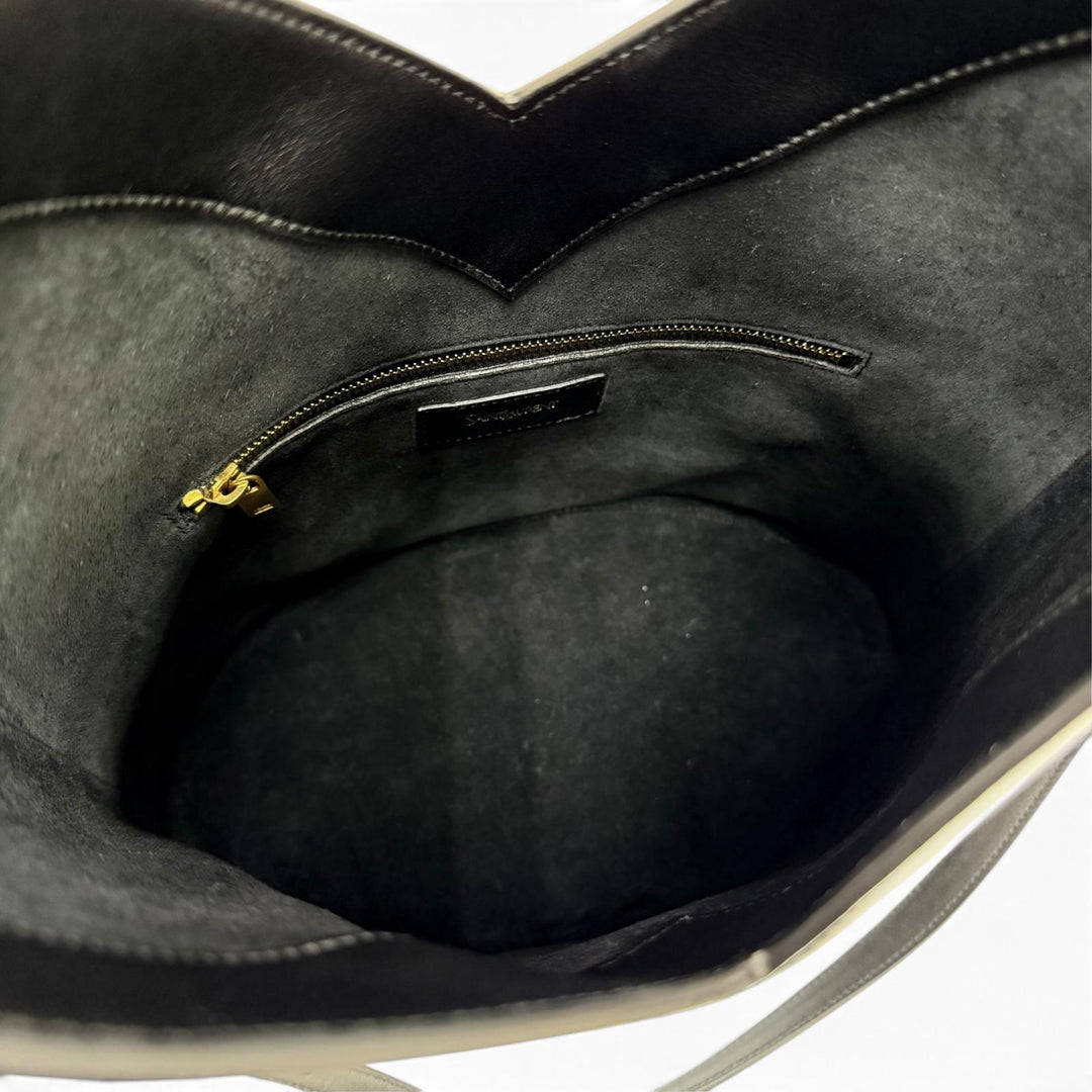 Excellent SAINT LAURENT Shoulder Bag Y-shaped top handle 2-way handbag leather