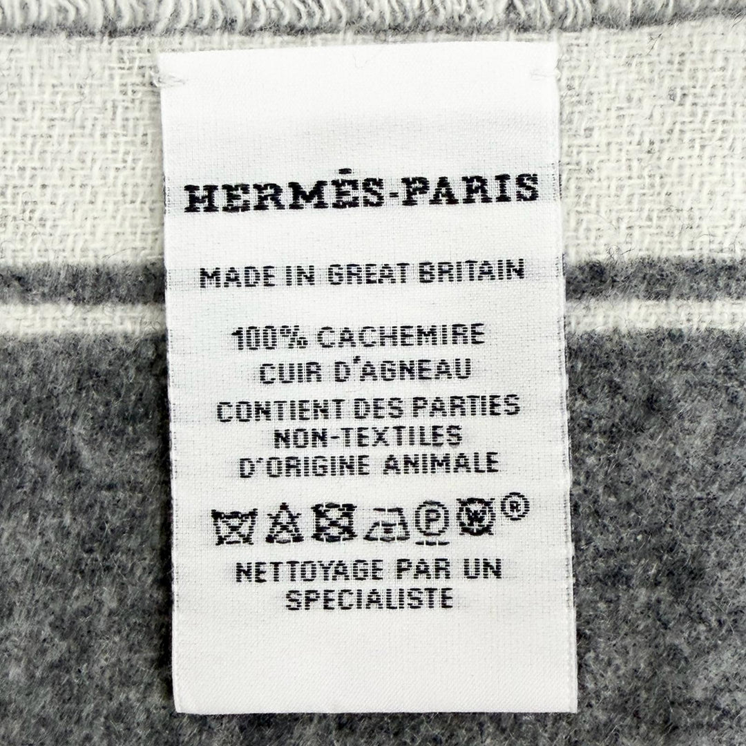 Excellent HERMES Scarf the mall Fringe Scarf Stole Shawl cashmere Women H259157S