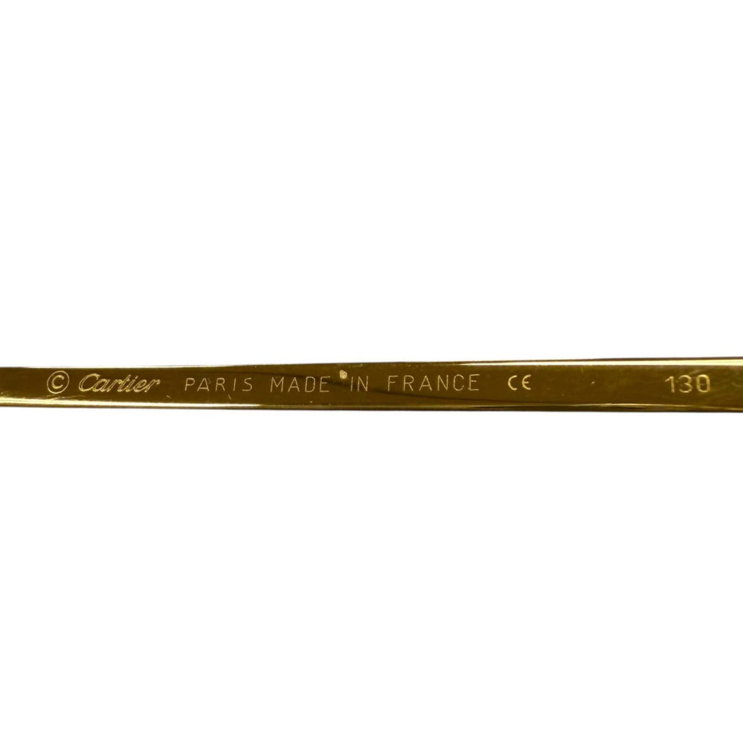 Great Cartier Glasses Two-point rimless glasses with metal logo. gold mens