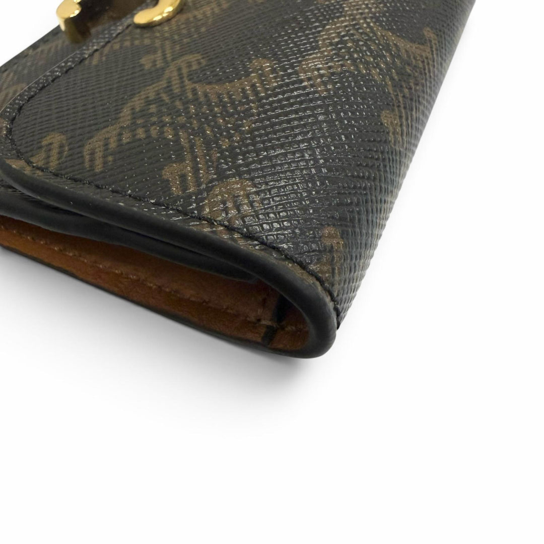 Excellent CELINE Card Case Triomphe Tan leather mens 10N062DB7