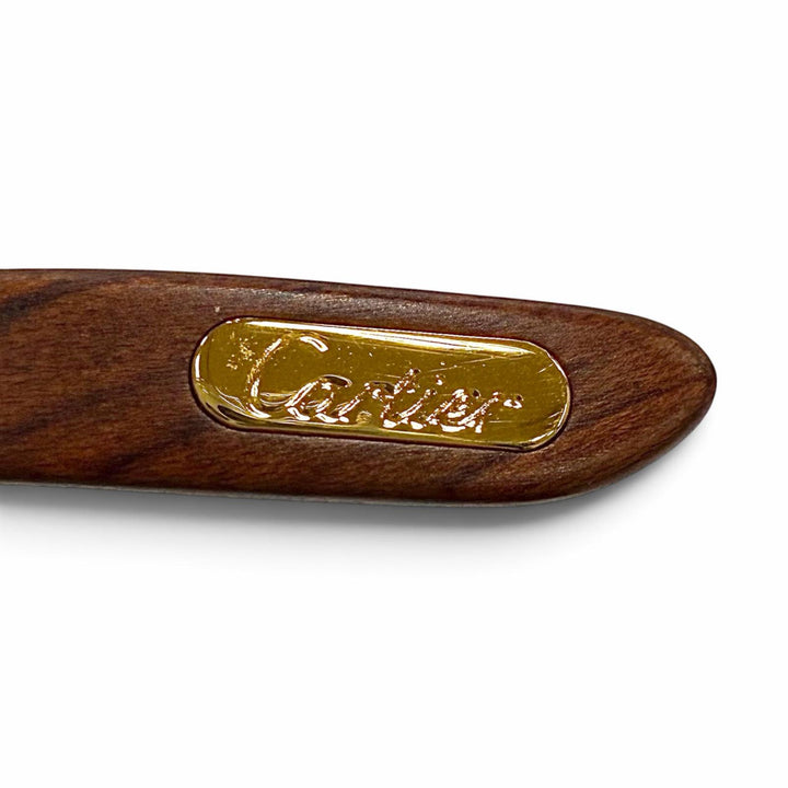 Excellent Cartier sunglasses 2C Decor Trinity Eyewear with Metal Logo gold Wood