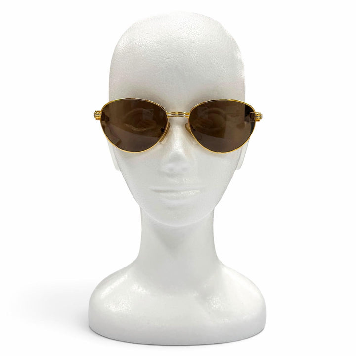 Excellent Cartier sunglasses 2C Decor Trinity Eyewear with Metal Logo gold Wood
