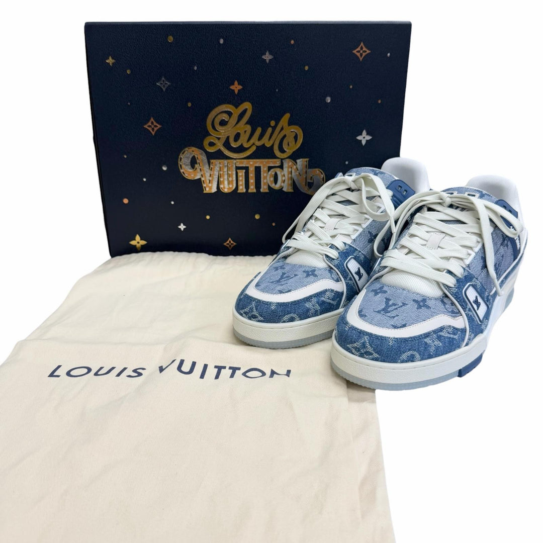 Pristine LOUIS VUITTON Low cut sneakers LV Trainer Line blue